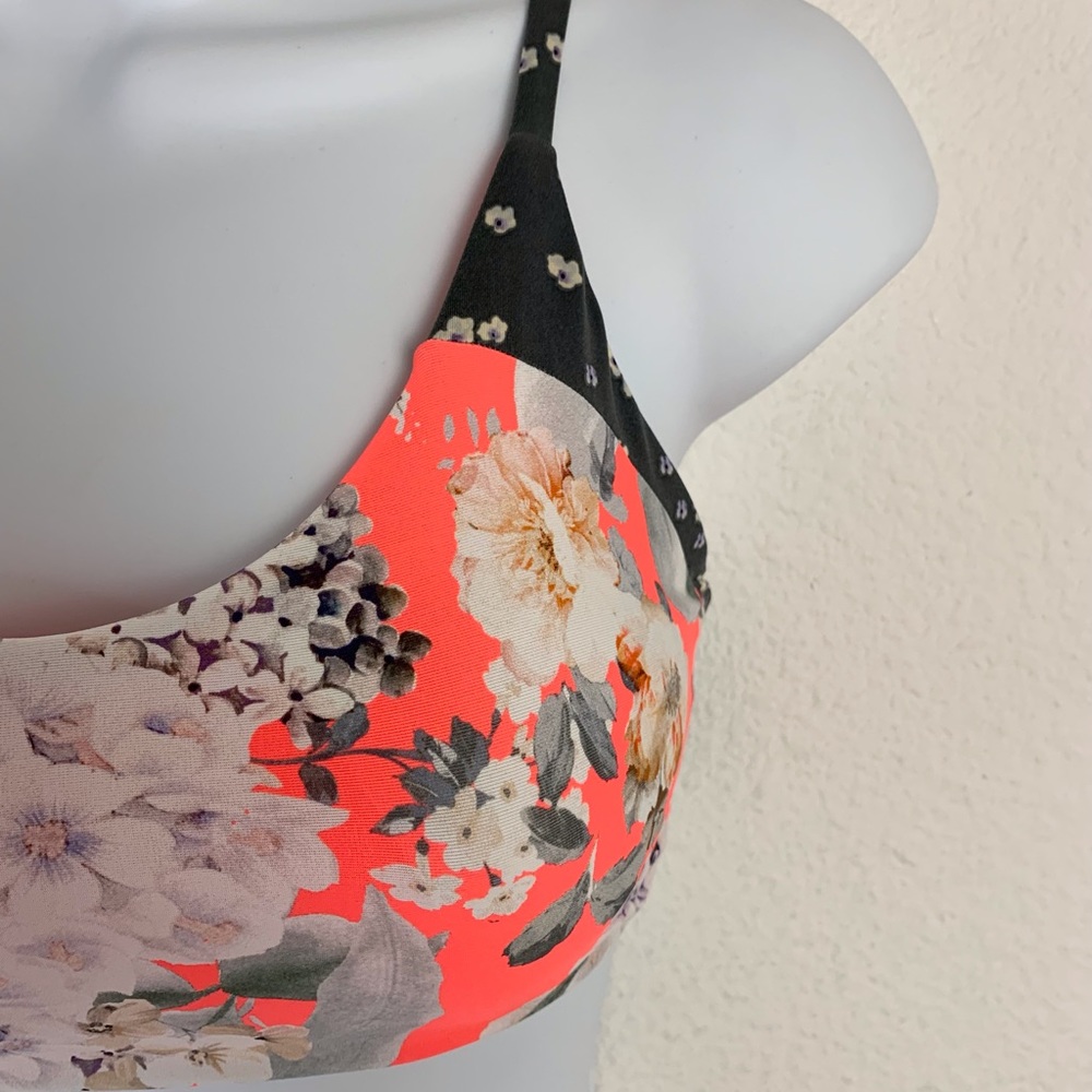 Maaji Bouquet Twister Orange Floral Reversible Bralette Bikini Top Sz S - Picture 9 of 14